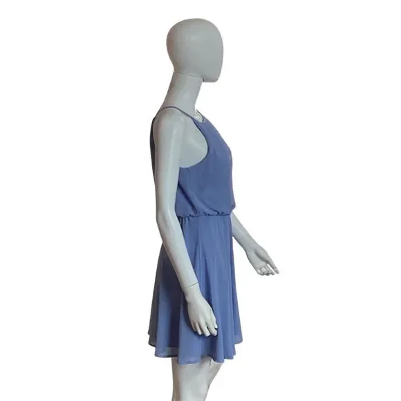 Lush Women's XS Periwinkle Blue Halter A-Line Knee Length Dress - Picture 3 of 12